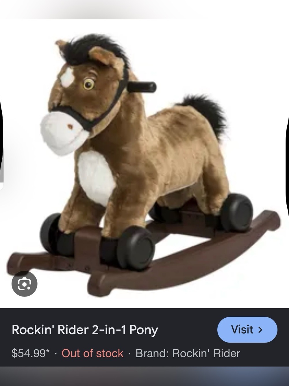 Brown Plush 2-in-1 Pony Rocker